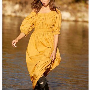Free People Bernadette Midi Dress - Mustard
